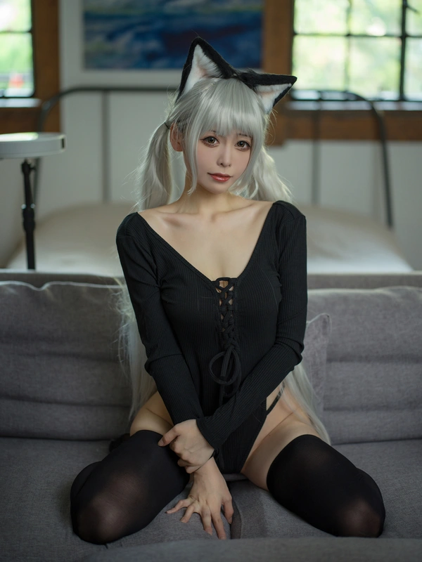 黑猫针织衫连体衣 - 樱岛嗷